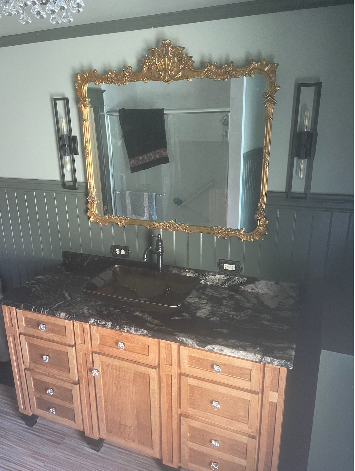 Finished custom bathroom remodeled by Handyman John